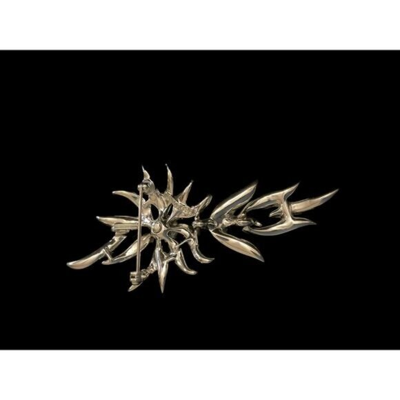 Vintage 1970 Sarah Coventry Rhinestone Starburst Brooch Silver-Tone Metal - Picture 11 of 16